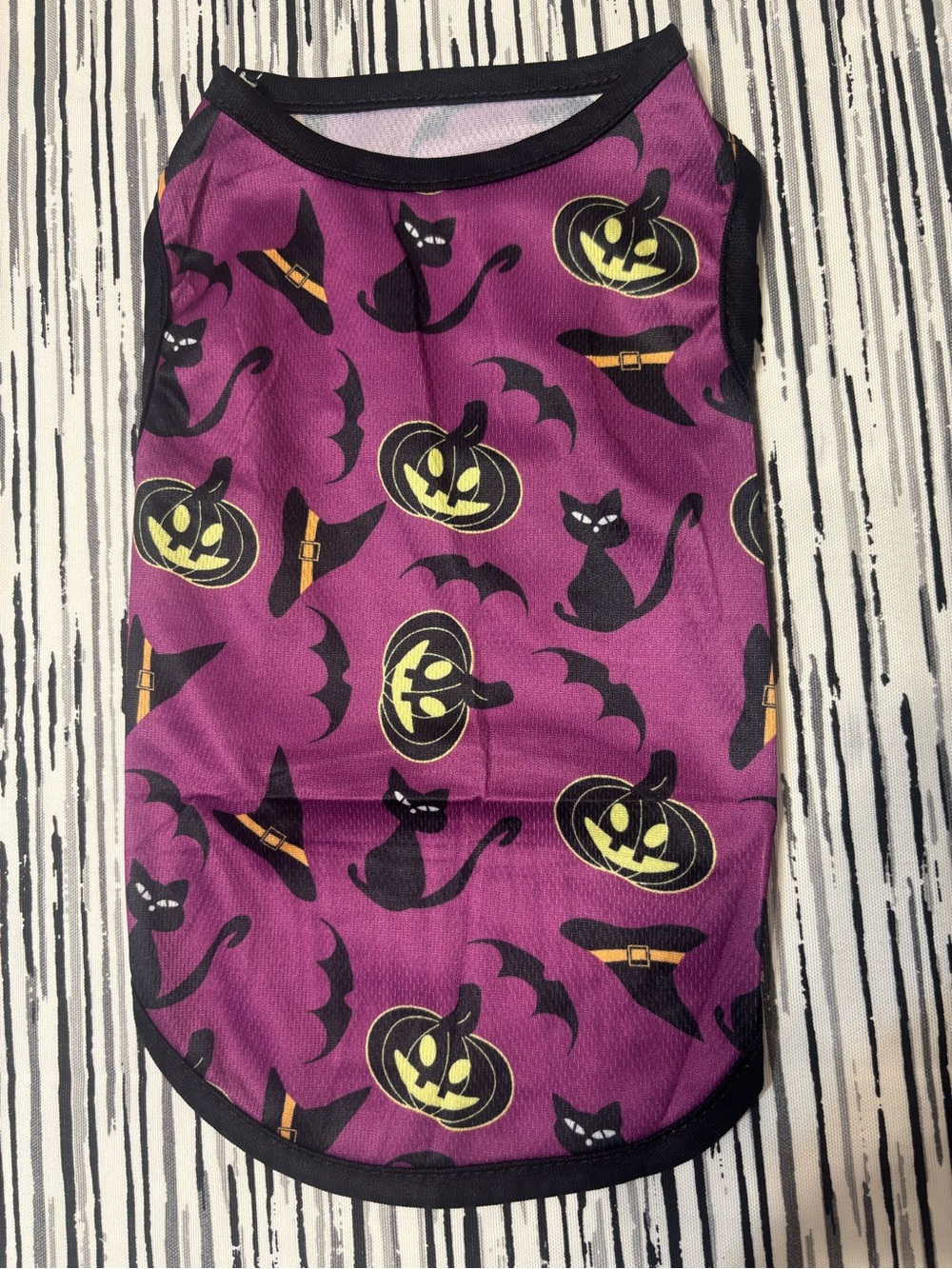 Halloween Pumpkin & Black Cat Pet Tank Top - Purple